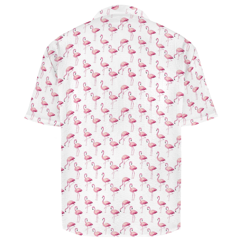 Flamingos Men's Crinkle Hawaiian Shirt