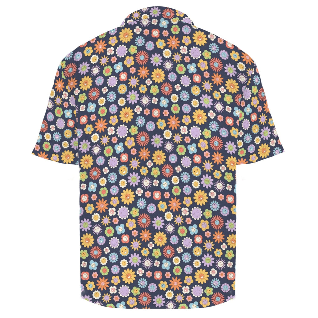 Groovy Flowers Men's Crinkle Hawaiian Shirt