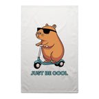 Just Be Cool, Capybara - AS Colour Tea Towel White One Size Tea Towel animal Printed In Australia