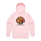 Love At First Bite, Hamburger And Fries - Mens Hoodie Pink Mens Hoodie Food Printed In Australia