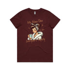 My Alone Time Is For Everyone's Safety Women's AS Colour T-shirt Burgundy Womens T-shirt Printed In Australia