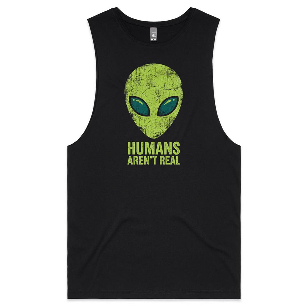 Alien, Humans Aren't Real Men's AS Colour Tank Top Tee