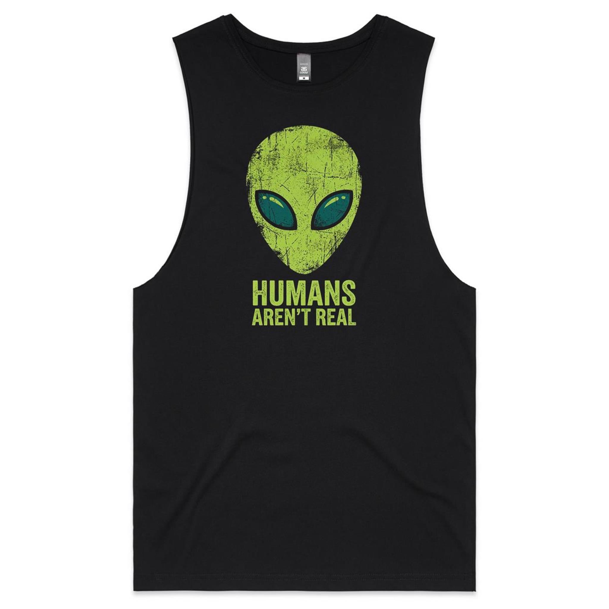 Alien, Humans Aren't Real Men's AS Colour Tank Top Tee