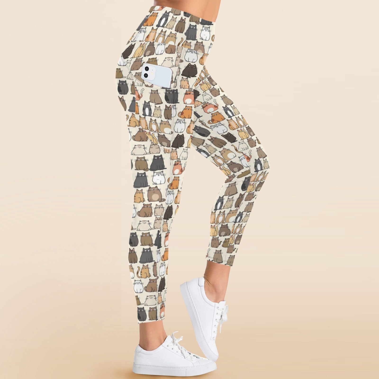 Lots Of Cats - Women's High Waist Pockets Yoga Leggings