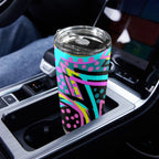 Retro Geometric - 20oz Mobile Tumbler with Lid (Black Lock) 20oz Travel Mug Printed Offshore