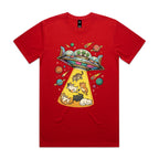 UFO Cat Abduction Men's AS Colour T-shirt Red Mens T-shirt animal Printed In Australia Sci Fi