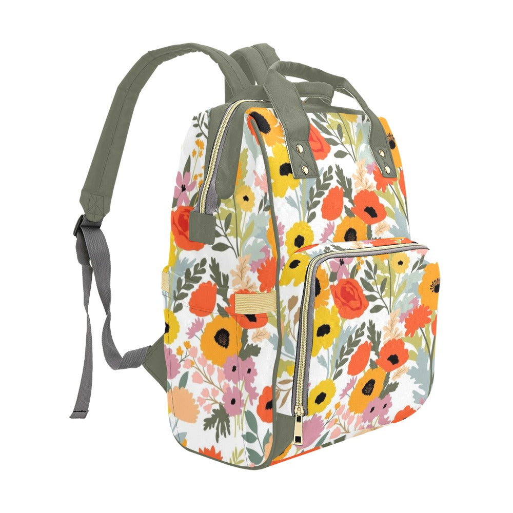 Fun Floral - Multi-Function Backpack, Nappy / Diaper Bag
