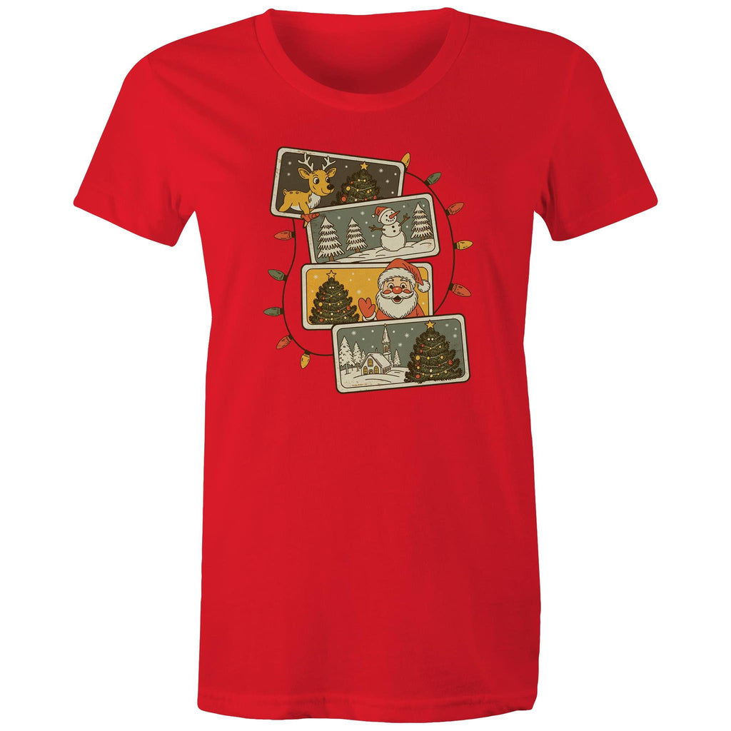 Retro Christmas Cards - Womens T-shirt
