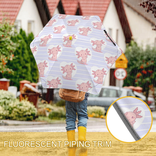 Axolotl Love Kids Safe Round Corner Umbrella Kids Safe Round Corner Umbrella animal Printed Offshore