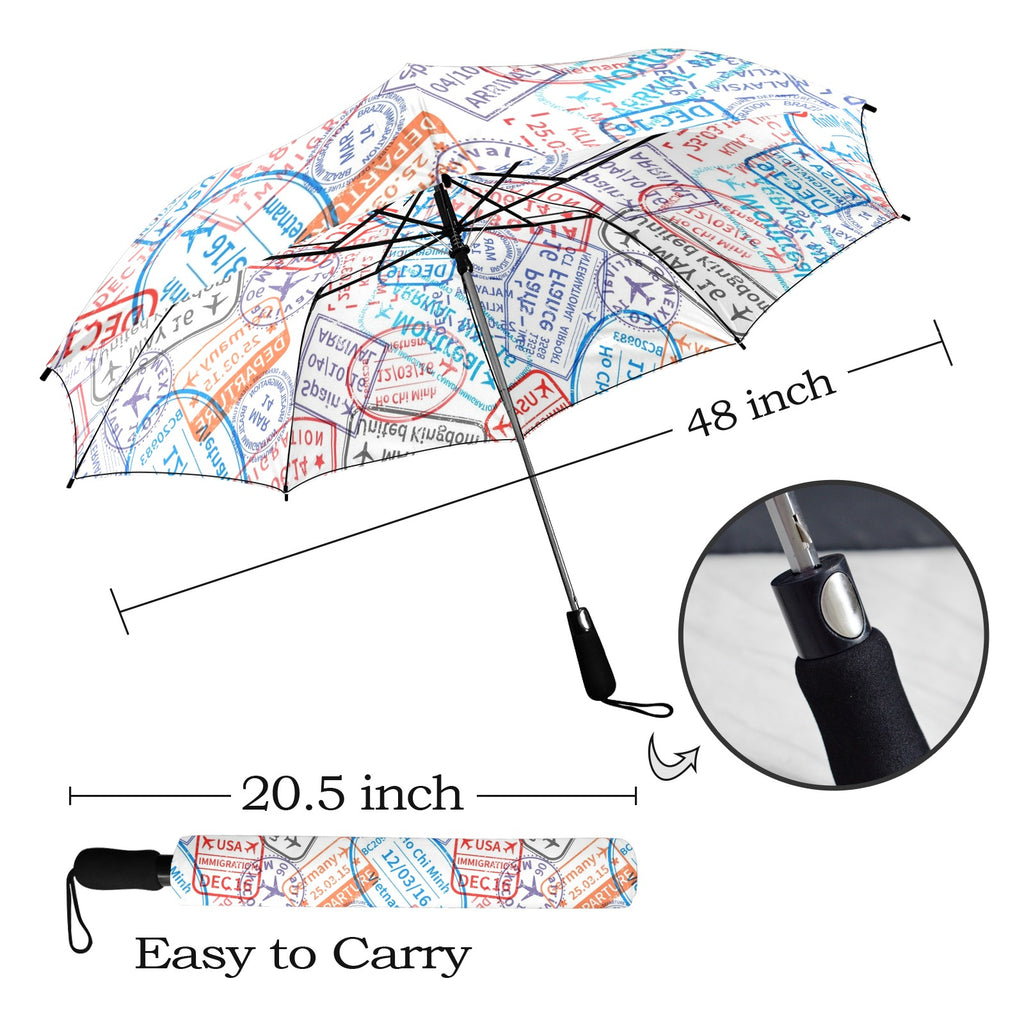 Travel Stamps - Semi-Automatic Foldable Umbrella (Model U12) Semi-Automatic Foldable Umbrella (U12)