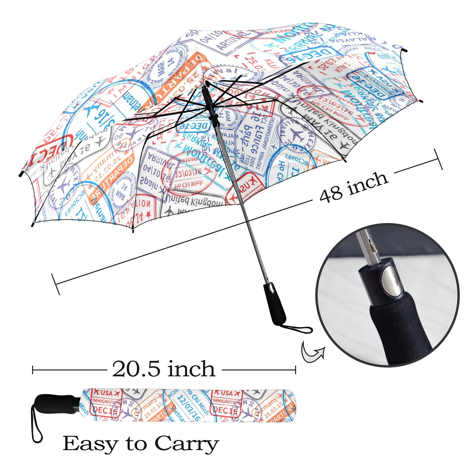 Travel Stamps - Semi-Automatic Foldable Umbrella (Model U12) Semi-Automatic Foldable Umbrella (U12)