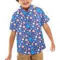 Planets On Blue Junior Kids Hawaiian Shirt