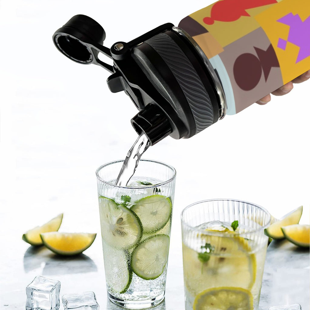 Colourful Chess - Insulated Water Bottle with Dual-Use Lid (18oz) Insulated Water Bottle with Dual-Use Lid (18oz) Chess Games Printed Offshore