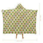 Flower Check Kids Hooded Blanket 100cm x 130cm