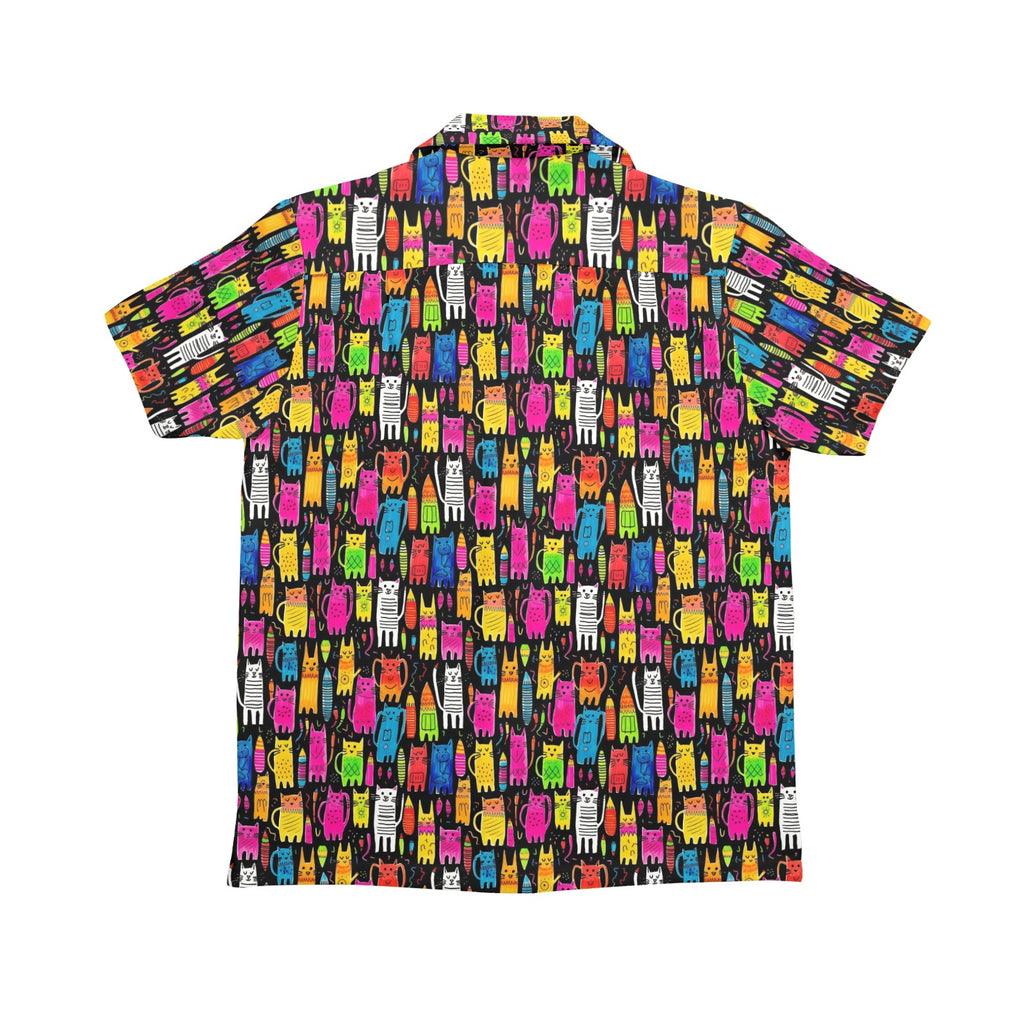Colourful Cats Senior Kids Hawaiian Shirt Senior Kids Hawaiian Shirt 8-15 animal Printed Offshore