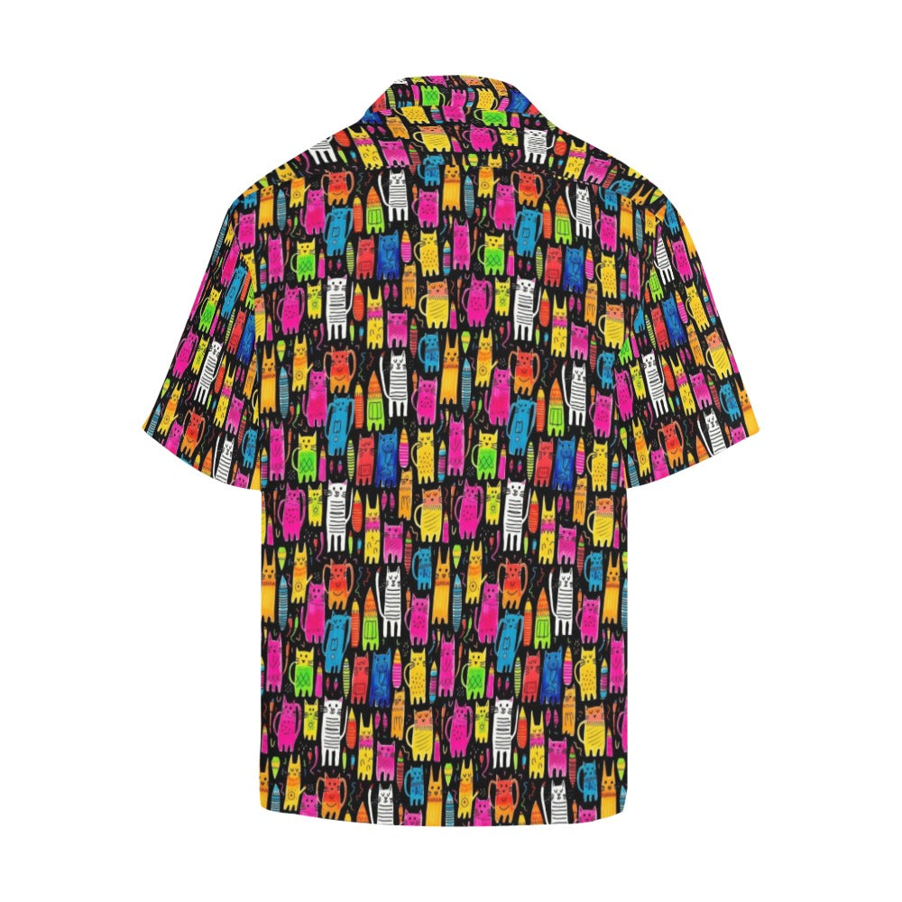 Colourful Cats - Mens Hawaiian Shirt