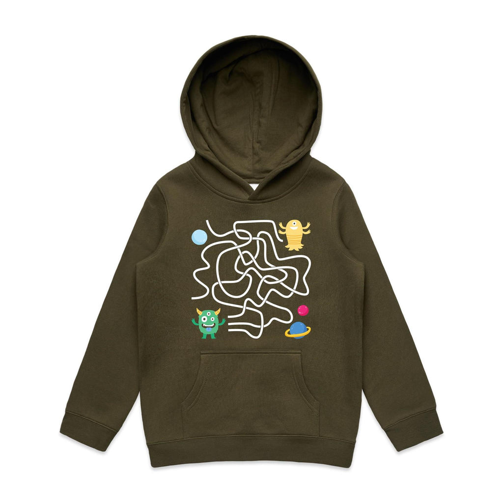 Monster, Find The Right Path - Kids Hoodie Army Kids Hoodie Printed In Australia