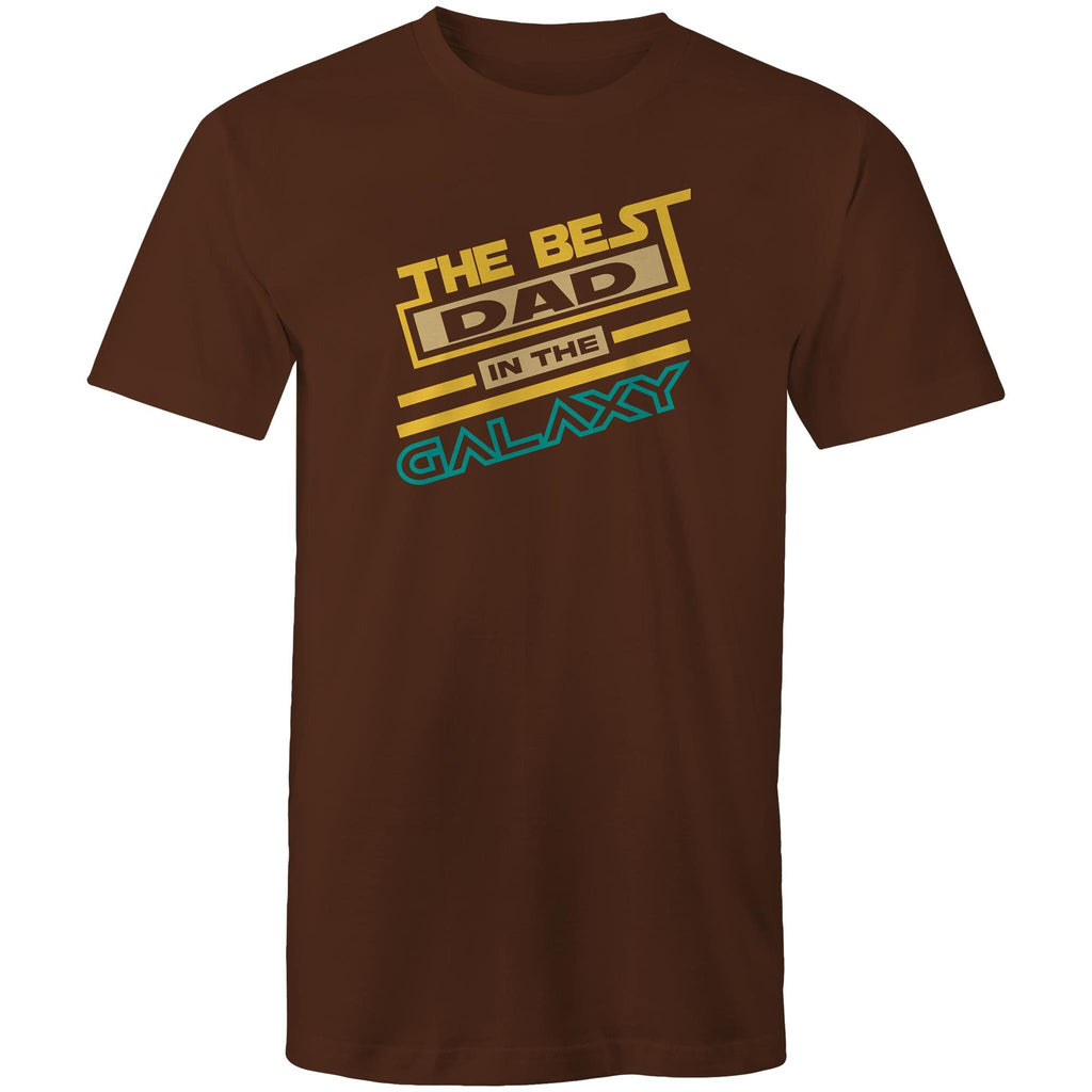 The Best Dad In The Galaxy - Mens T-Shirt Dark Chocolate Mens T-shirt Dad Printed In Australia