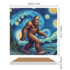 Big Foot Starry Night Ceramic Coasters (Square) Ceramic Coasters Printed Offshore Sci-Fi
