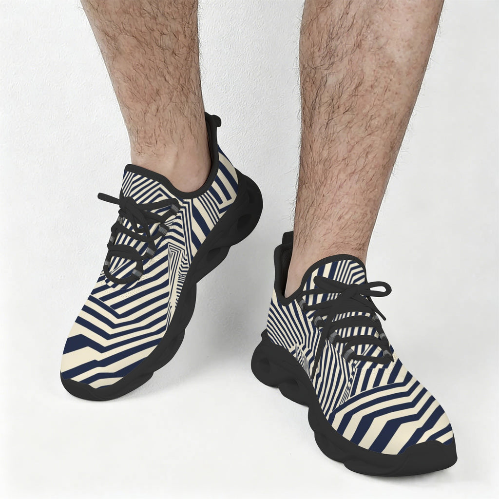 Black Stripes Men's Twisted Sole Sneakers