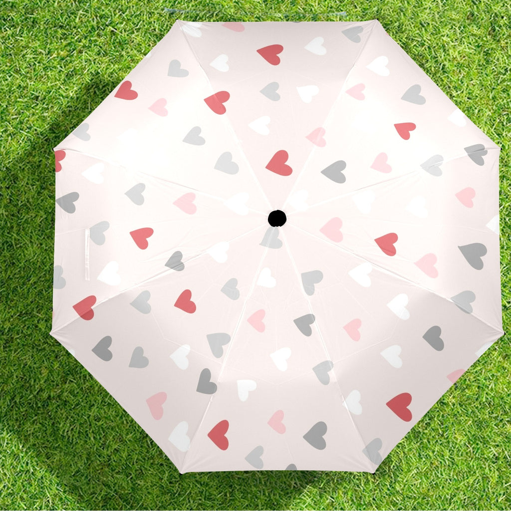 Pretty Hearts - Semi-Automatic Foldable Umbrella (Model U12) Semi-Automatic Foldable Umbrella (U12)
