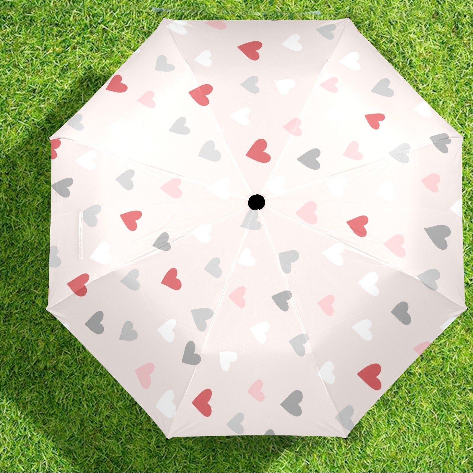Pretty Hearts - Semi-Automatic Foldable Umbrella (Model U12) Semi-Automatic Foldable Umbrella (U12)