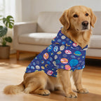 Planets On Blue Pet Hoodie (Large Size)