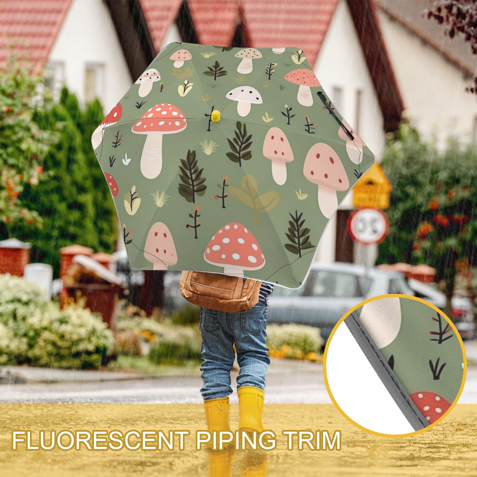 Toadstools Kids Safe Round Corner Umbrella Kids Safe Round Corner Umbrella Printed Offshore