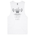 I Can Lift A Latte, Coffee - Tank Top Tee White Drop Arm Tank Top Fitness Printed In Australia