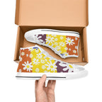 Floral Patchwork - Women's High Top Canvas Shoes