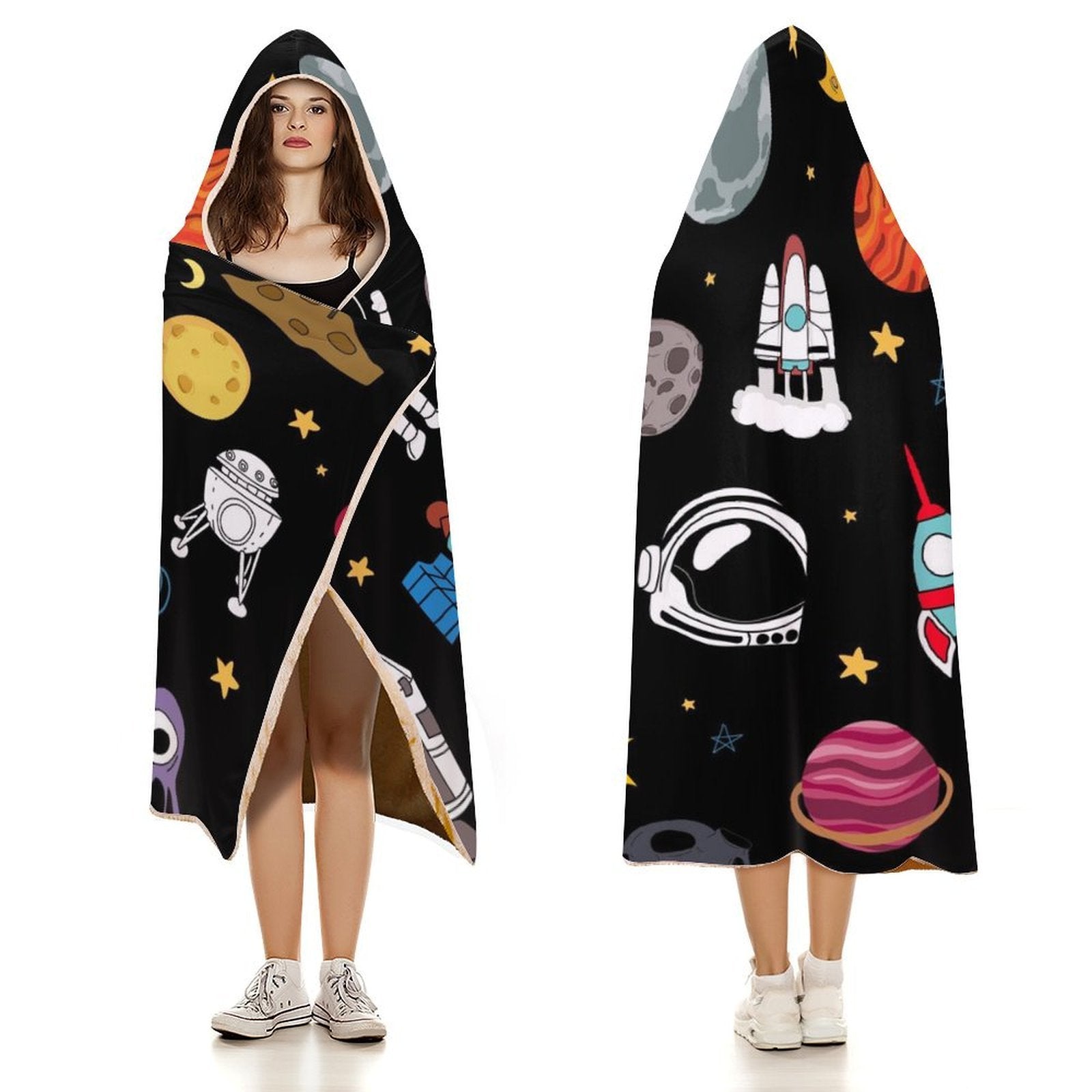 Kids Space Kids Hooded Blanket 100cm x 130cm Kids Hooded Blanket Printed Offshore Space
