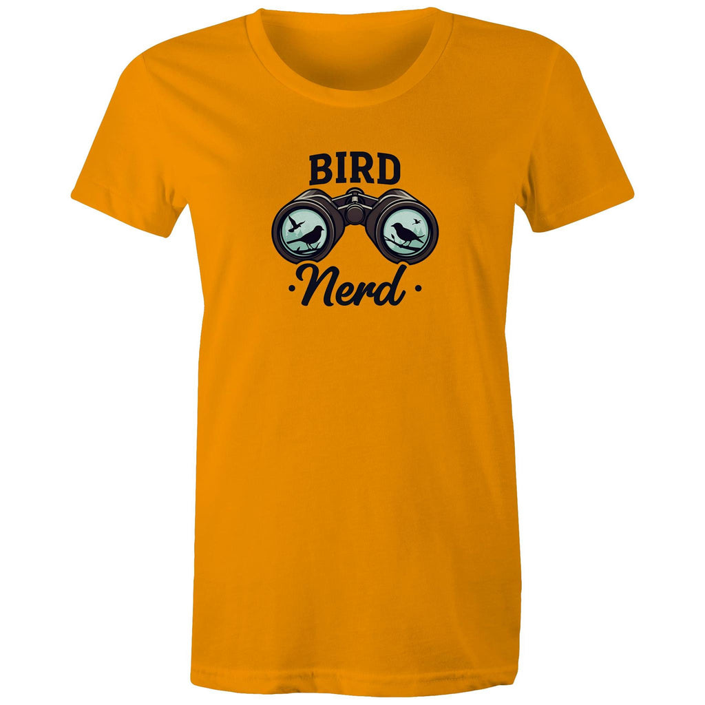 Bird Nerd - Womens T-shirt Orange Womens T-shirt animal Printed In Australia