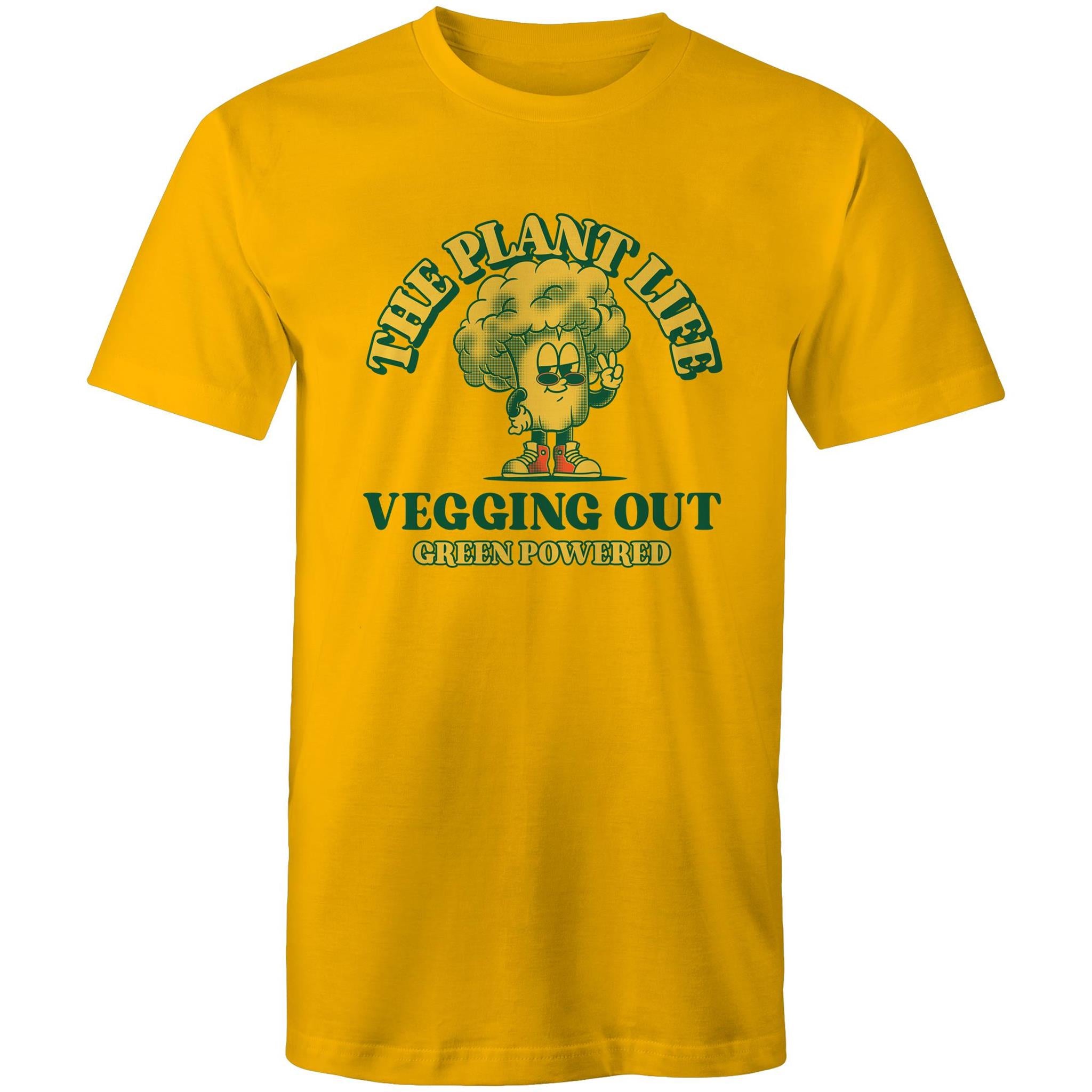 The Plant Life, Vegetarian - Mens T-Shirt Gold Mens T-shirt Plants Printed In Australia