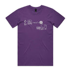 Cat String Theory Physics Men's AS Colour T-shirt Purple Mens T-shirt animal Printed In Australia Science