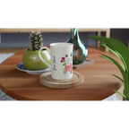 Personalised Mum With Flowers And Butterflies White 10oz Porcelain Slim Mug Personalised Porcelain Mug Globally Fulfilled Mum
