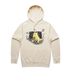 Cat Bass Player - Mens Hoodie Ecru Mens Hoodie animal Music Printed In Australia