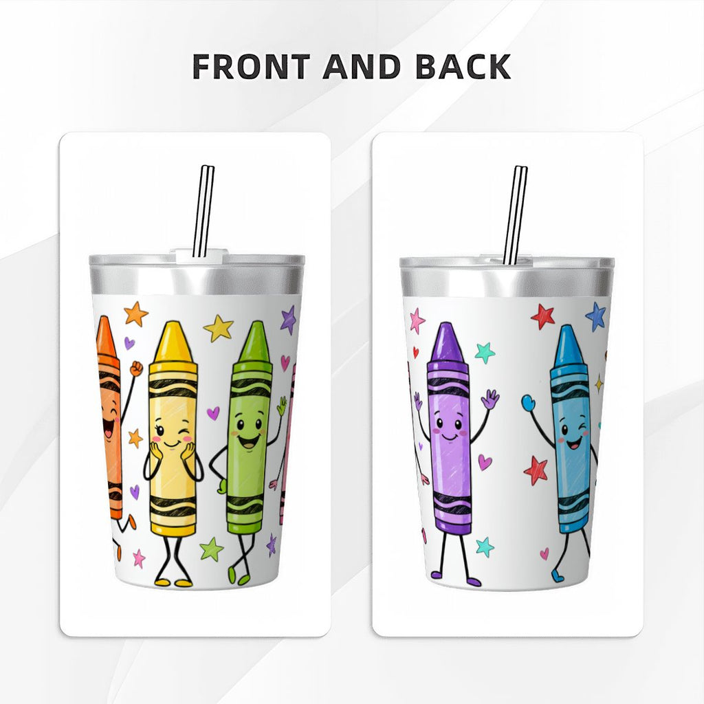 Cute Crayon Characters Small Stainless Steel Travel Mug Cup 12oz/350ml