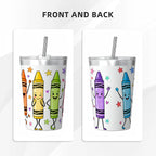 Cute Crayon Characters Small Stainless Steel Travel Mug Cup 12oz/350ml