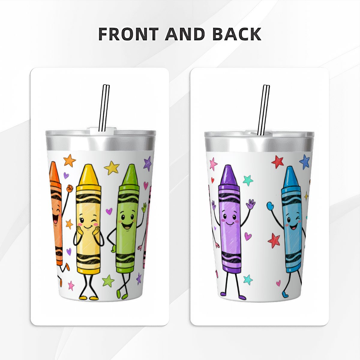 Cute Crayon Characters Small Stainless Steel Travel Mug Cup 12oz/350ml