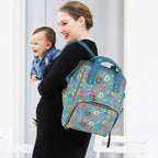 Doughnuts On Blue Multi-Function Backpack, Nappy / Diaper Bag Multi-function Backpack, Nappy / Diaper Bag Food Printed Offshore