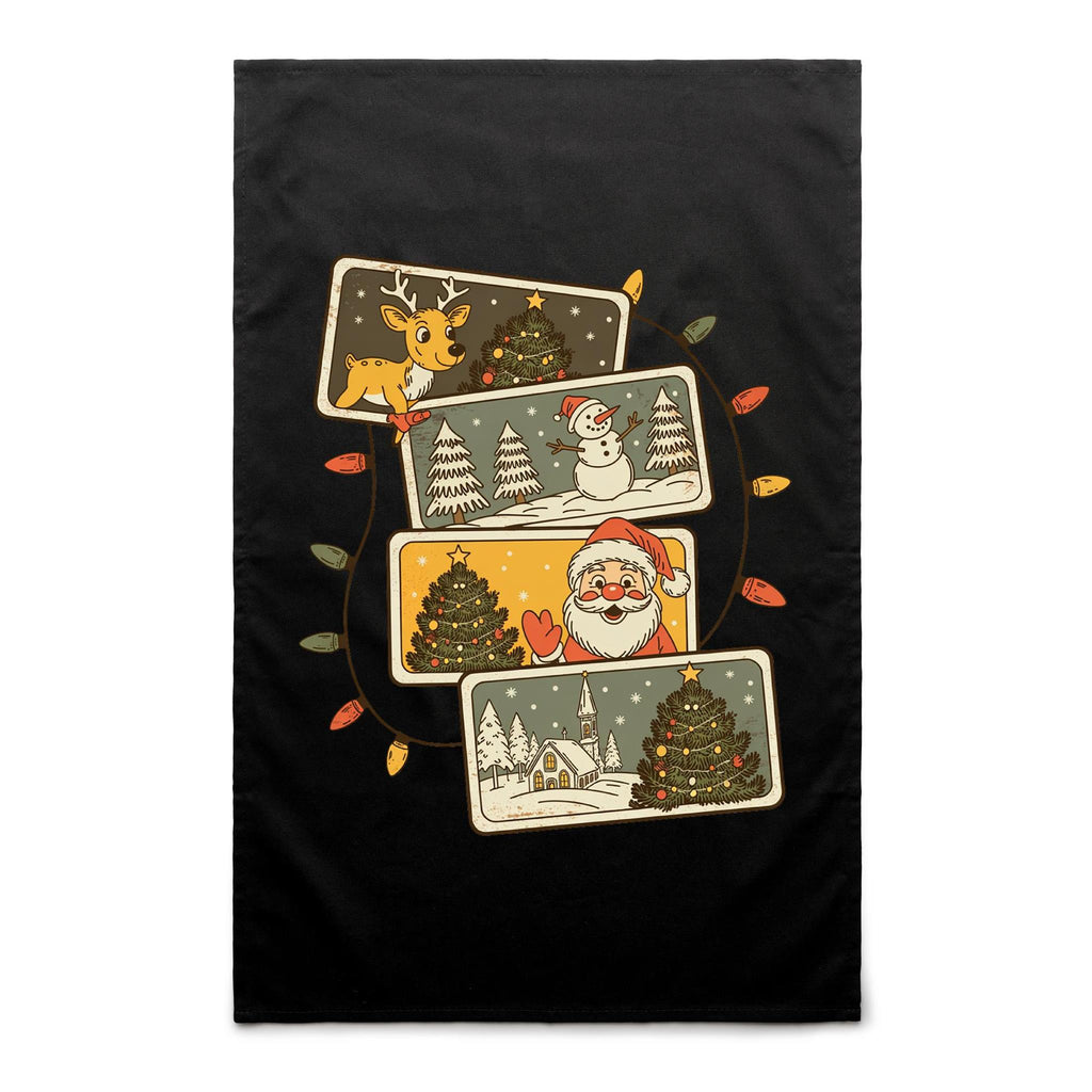 Retro Christmas Cards - AS Colour Tea Towel