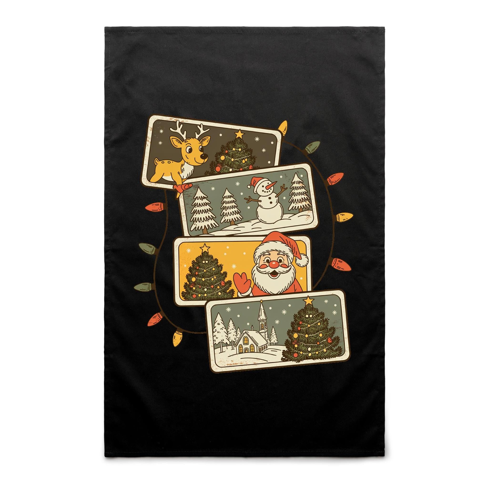 Retro Christmas Cards - AS Colour Tea Towel