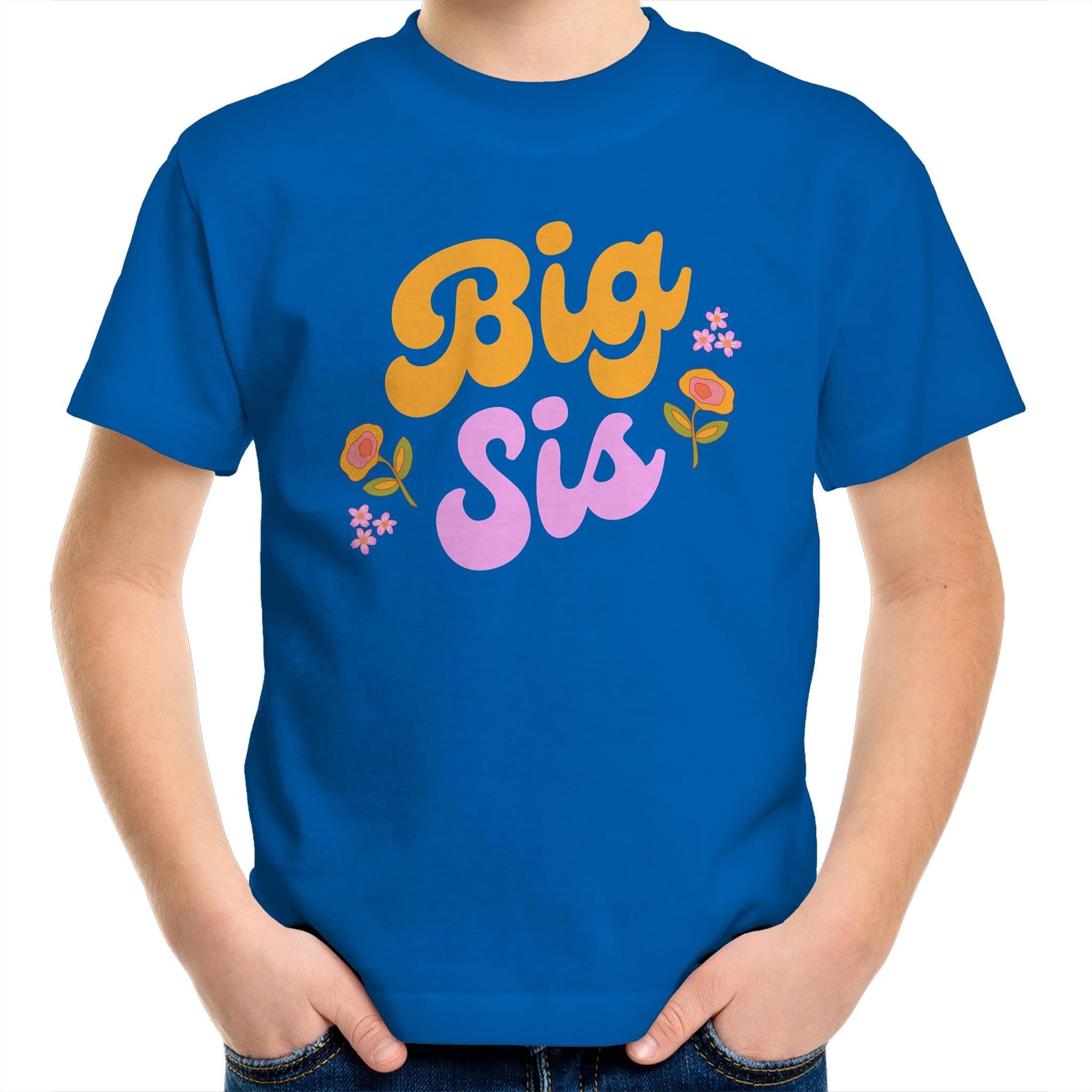 Big Sis, Sister - Kids Youth T-Shirt Bright Royal Kids Youth T-shirt Printed In Australia