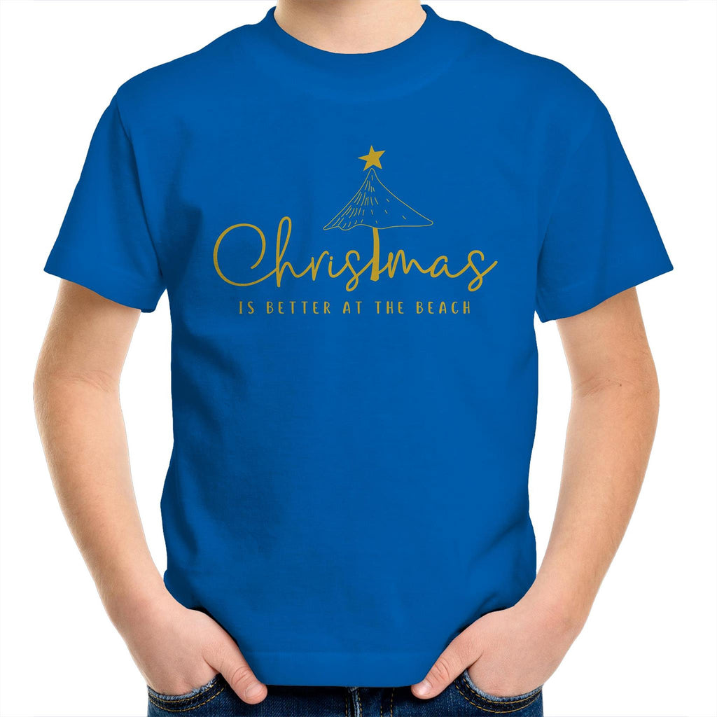 Christmas Is Better At The Beach - Kids Youth T-shirt Bright Royal Kids Christmas T-shirt Christmas Printed In Australia