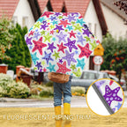 Colourful Starfish Kids Safe Round Corner Umbrella Kids Safe Round Corner Umbrella animal Ocean Printed Offshore