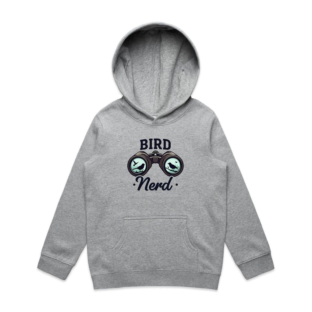 Bird Nerd - Kids Hoodie Grey Marle Kids Hoodie animal Printed In Australia