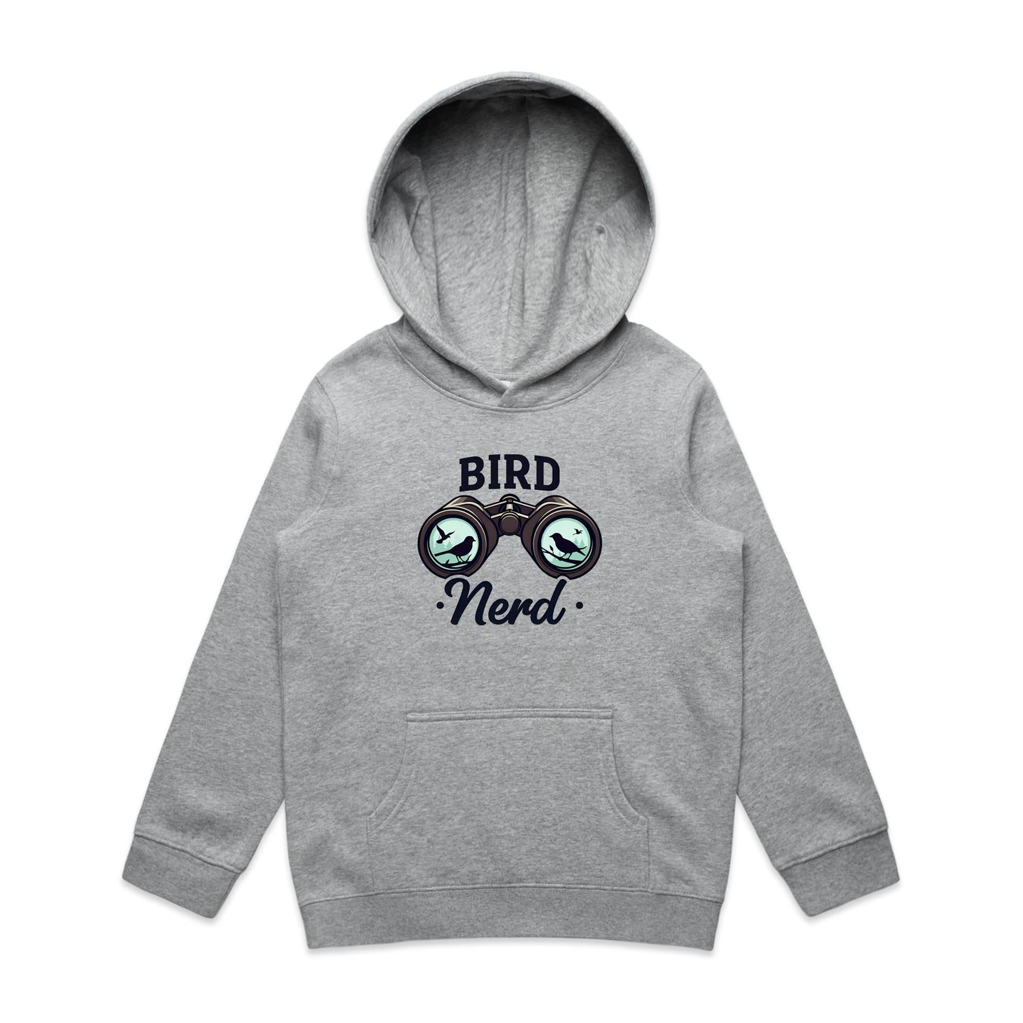 Bird Nerd - Kids Hoodie Grey Marle Kids Hoodie animal Printed In Australia