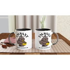 Personalised - I'm Saxy And I Know It, Saxophone Hippo - White 11oz Ceramic Mug with Colour Inside Personalised 11oz Mug animal customise Globally Fulfilled Music personalise