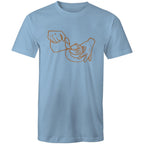 Barista Pouring Coffee - Mens T-Shirt Carolina Blue Mens T-shirt Coffee Printed In Australia
