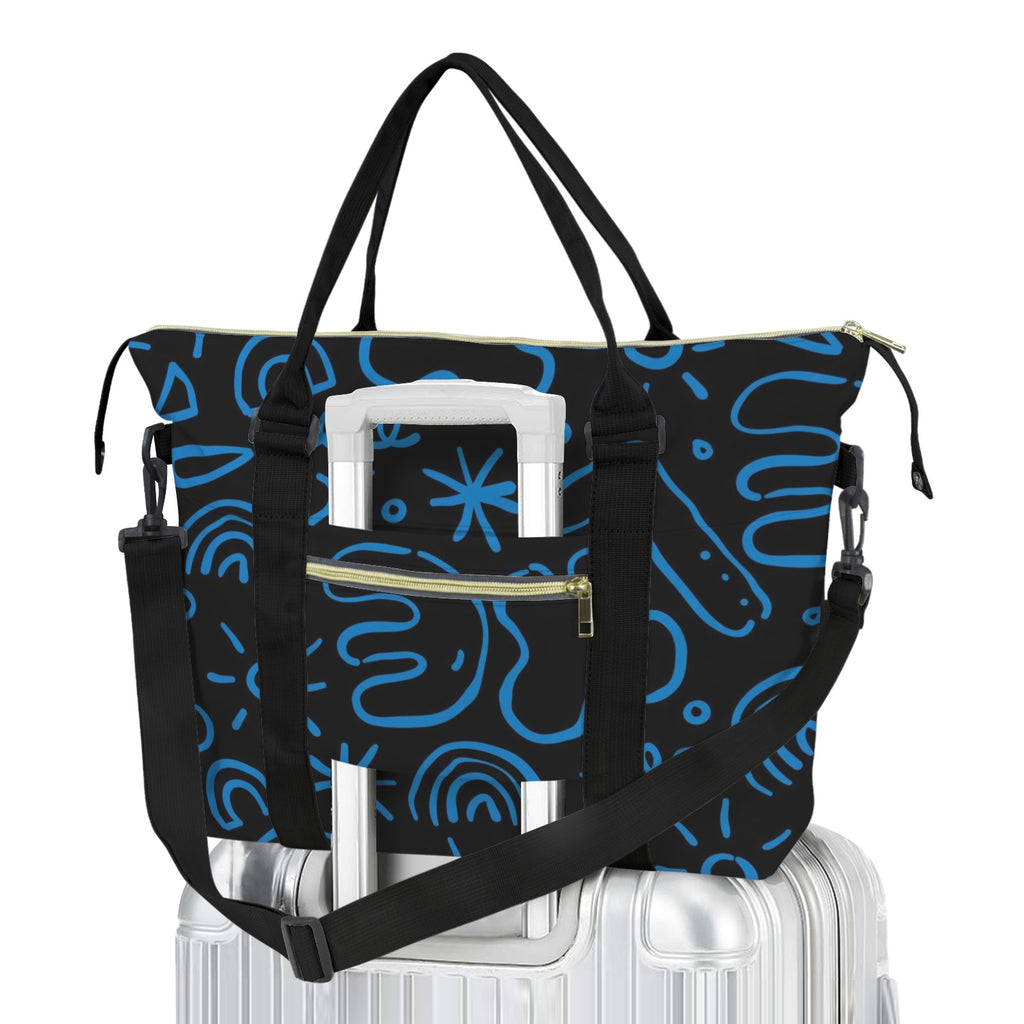 Blue Squiggle Duffle Bag-Simple (Model 1715) One Size Duffle Bag-Simple (1715)